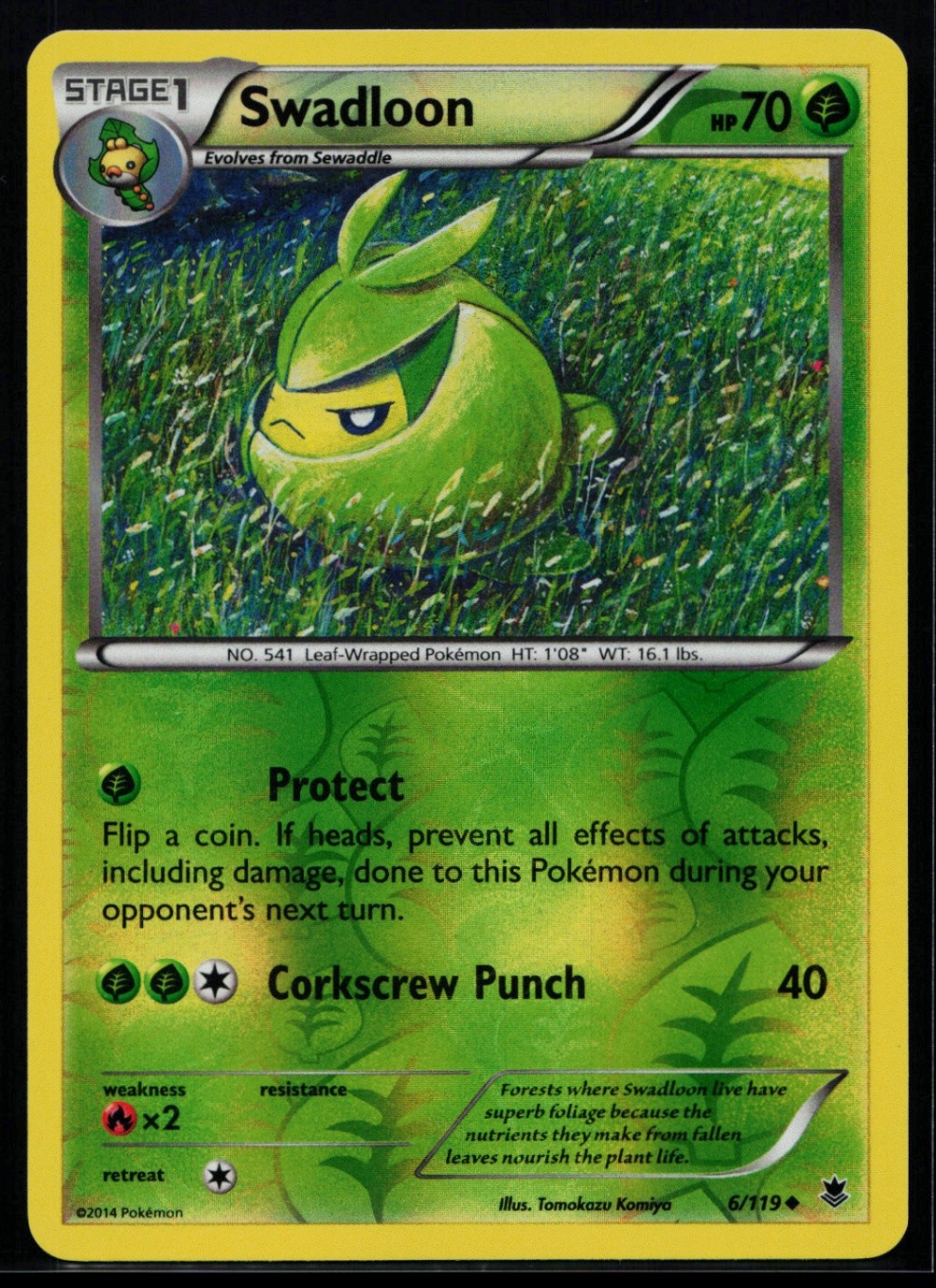 Swadloon Reverse Holo Uncommon XY - Phantom Forces 6/119 NM 266