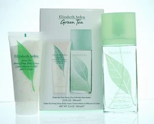 GREEN TEA 2PC SET(3.3oz Scent Spray, 3.3oz Body Cream) For Women