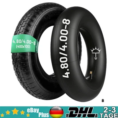 PARTSEE Schubkarre Reifen mit Schlauch 4.80/4.00-8 SET Ersatzreifen Mantel Reifen