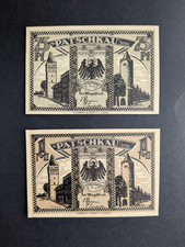 1052.2  Notgeldschein Stadt Patschkau 75 Pfg, 1 Mk o.D. (1922) Paczkow Polen