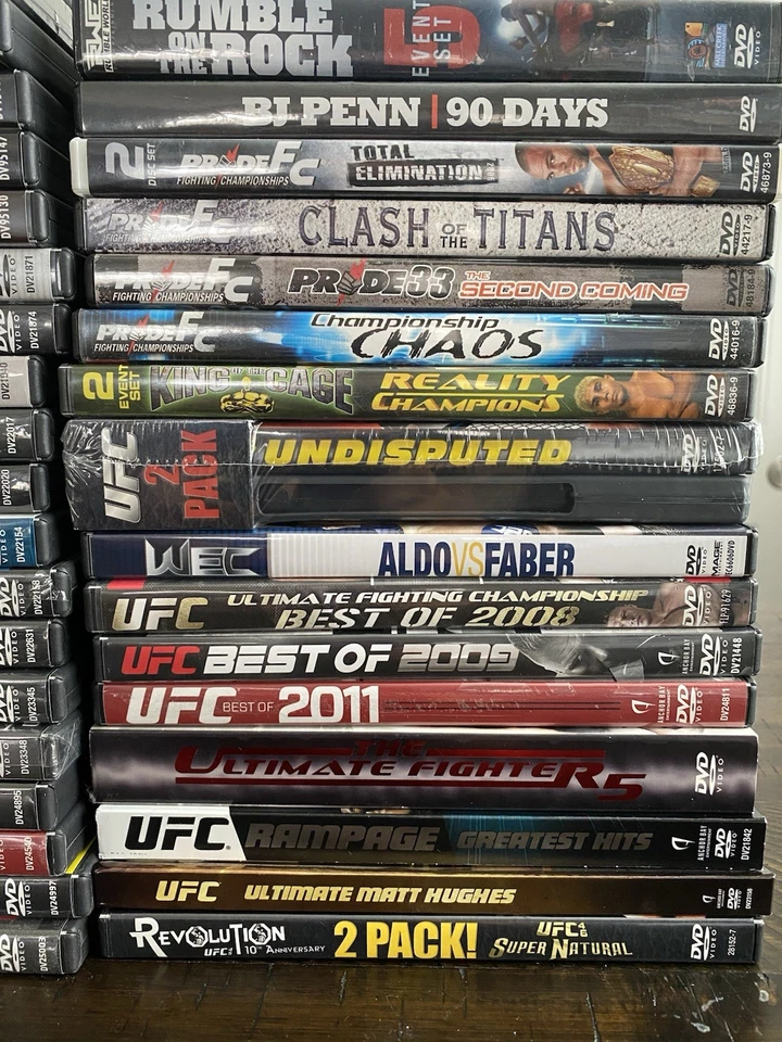 Lot Of 40 MMA DVDs UFC PRIDE FC New and Excellent Pre Owned Condition Fight Fan Foto 3 de 4