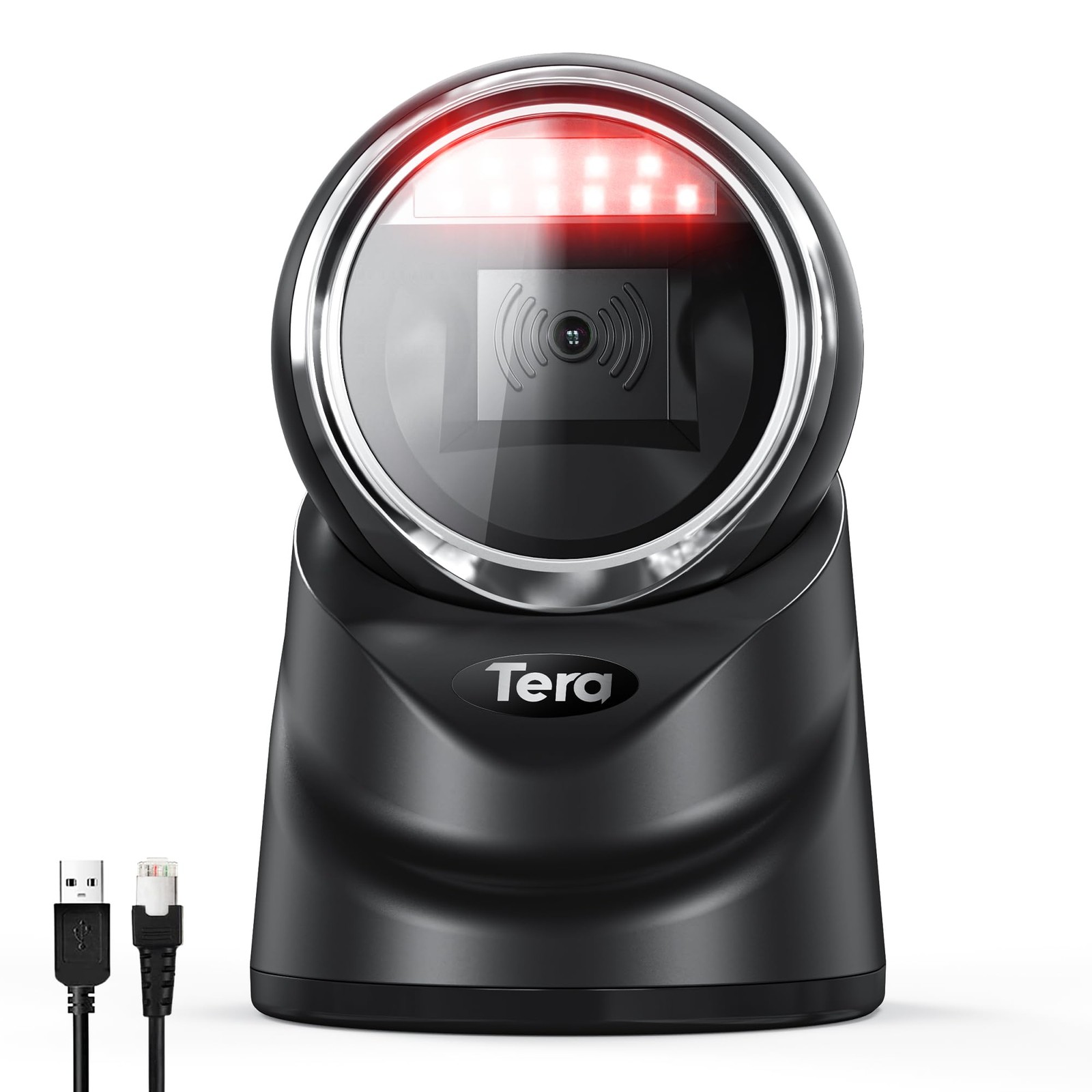 Tera Pro 2D QR Desktop Barcode Scanner Omnidirectional Adjustable Scan Head, USB