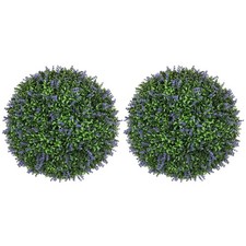 Set of 2 Artificial Plant Topiary Balls, 16.5 Inch