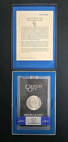 1885-CC $1 GSA Morgan Silver Dollar NGC MS-62 Includes Box + C.O.A.