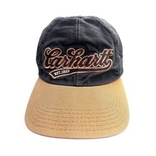 Vintage Carhartt Strap Back Hat OSFA Two Tone Cap Made in USA A75BLK