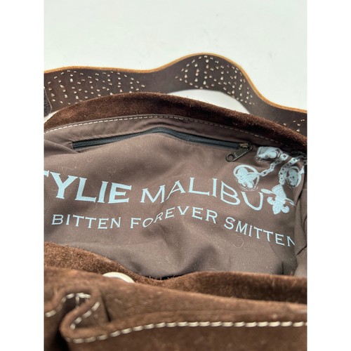 Borsa a tracolla Tylie Malibu pelle scamosciata hobo marrone borchie accenti carina - Foto 6 di 11
