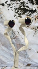 5 ctw Garnet Stud Earrings 14k Yellow Gold Oval Solitaire Studs 10X8