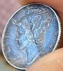 1942-P 10C Mercury Dime TONED Iridescent Blue!- video - AU UNC Details (#8285)