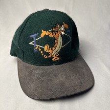 Vintage 90s Tigger Disney Store Snapback Hat Cap Green  Black Adult Wool