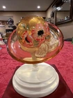 Ltd Edition 100th Fenton "Autumn Gold" Poppy Passion Ladies Glass Hat w/ Display