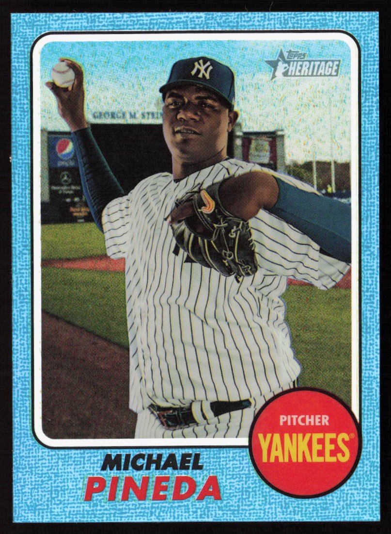 Michael Pineda 2017 Topps Heritage Chrome Blue Refractor #THC-709 #/68 - Yankees