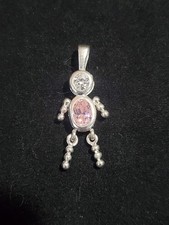 Birthstone Baby Pendant Charm Sterling Silver Oct Boys