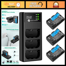LP-E6NH Battery  Triple Slot Charger for Canon DSLR Cameras - High Capacity, Fa
