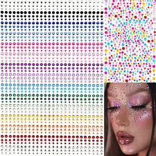 1575PCS Self-Adhesive Face Eye Gems, Rainbow Rhinestone Stickers for Makeup
