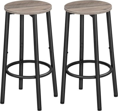 Set of Bar Stools Pub Chair Seat Home Kitchen Bar Chairs Dining Room  Greige