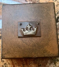 Jan Barboglio Large IRON CROWN Box Crested Metal 6.5 x 1.75T Hand FORGED