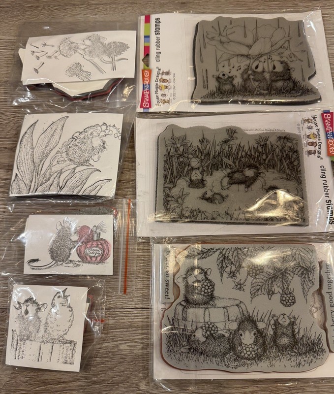 Lot Of 7 Stampendous House-Mouse Cling Rubber Stamps 