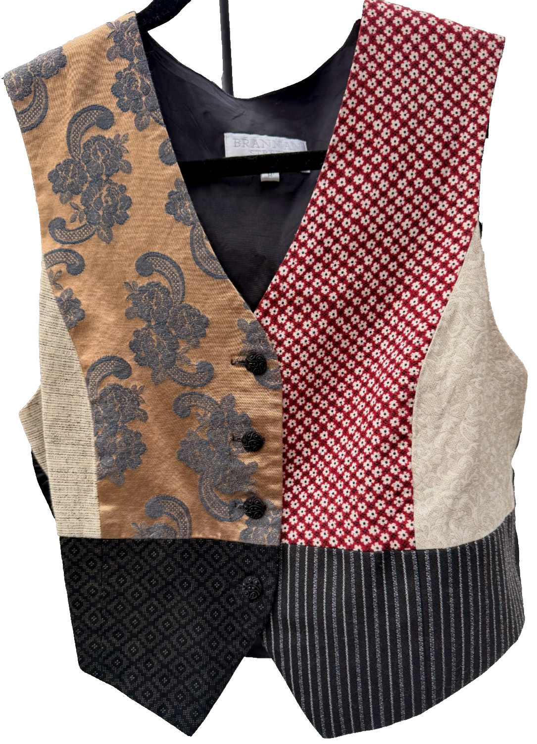 Vintage Patchwork Tapestry Vest Patchwork Mix of … - image 2