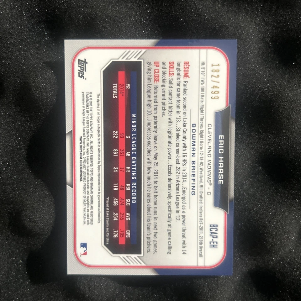 2015 Bowman Chrome 1st Refractor Auto Eric Haase 093/499 #BCAP-EH - Image 2 of 2