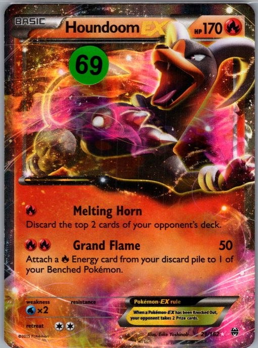 Houndoom EX 21/162 Holo EX Rare BREAKthrough Pokemon Near Mint
