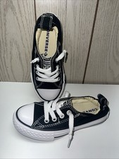 Converse Chuck Taylor Toddler Kids Sz 10.5 Black White Canvas Low Sneaker Shoes