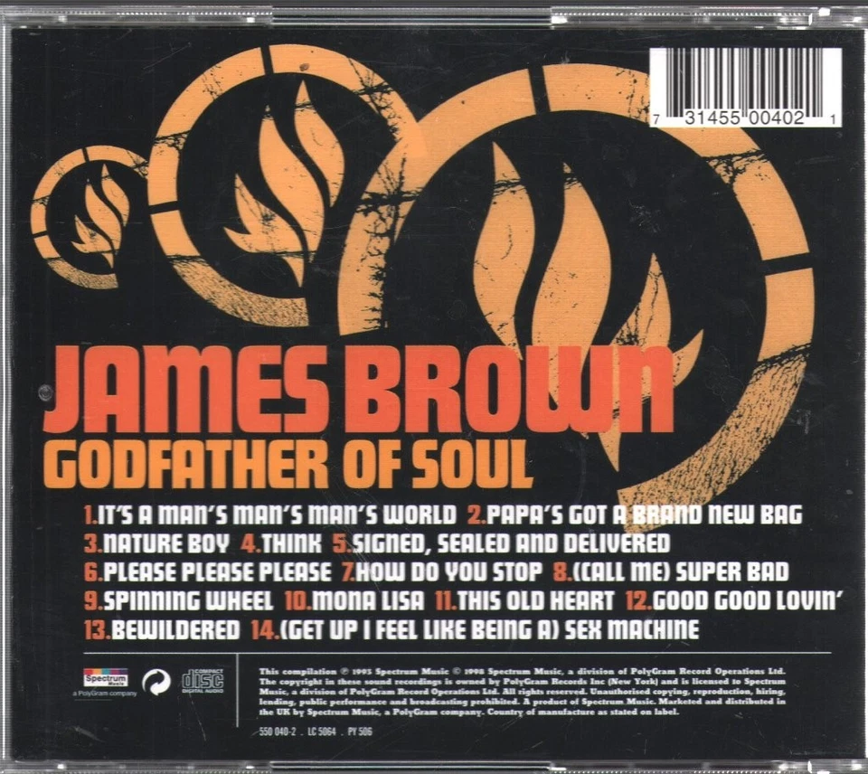 James Brown Godfather Of Soul CD Europa Spectrum Music (2) 1998 5500402 - Bild 2 von 2