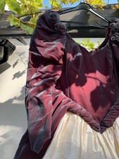 Donna Salado 1994 Red Velvet shot silver & Ivory silk wedding dress size 12