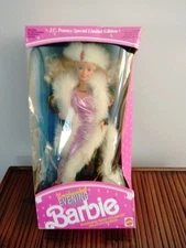 Enchanted Evening Barbie 1991 Mattel JC Penny Special, Fur, Purple Dress B4)