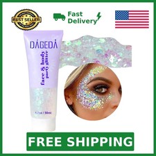 DAGEDA White Body Glitter Gel, Sparkly Hair Face Glitter Makeup Accessories ...