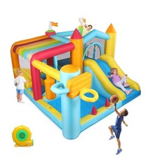 Hüpfburg mit 350w Gebläse Rutsche Sprung Wasserpark für Indoor Outdoor