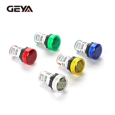 GEYA LED Digital Voltmeter Circular Vol Current Indicator Lamp AC30-500V 0-100A