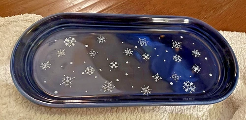 Fiestaware Cobalt Betty Crocker Snowflake Bread and Butter Tray