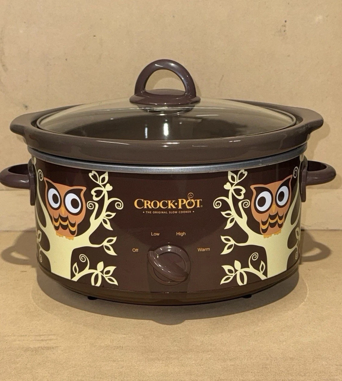 Vintage Brown Owl Crock-Pot 4 Qt Slow Cooker Oval Retro Works