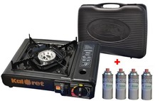 FORNELLO DA CAMPEGGIO CUCINA PORTATILE A GAS +4 BOMBOLETTE DA CAMPEGGIO 27205/2