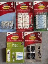 5 x Command Damage-Free Hanging Packs- Various types; Pic Strips, Clips & Hooks 5.00 per strip