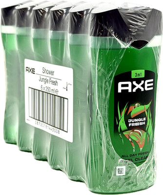 6x Axe JUNGLE FRESH Duschgel 3in1 -Body -Face -Hair - 6 x 250ml