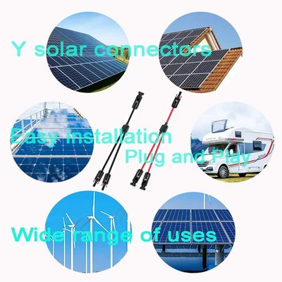 WOODGUILIN Solar Y Connector,Solar Y Branch Parallel Cable,Solar 1 to 3 Male Fem