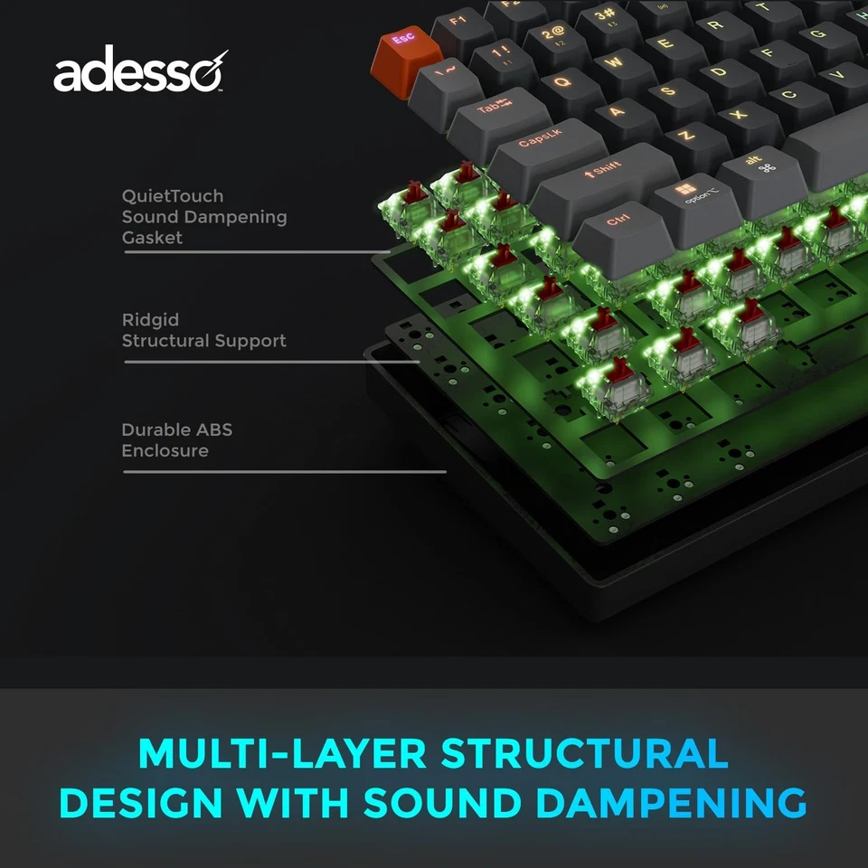 EasyTouch 1200 Wired/Wireless/Bluetooth Multi-OS Illuminated Mechanical VIA M... - Image 4 of 4
