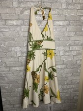 Donna Ricco Pineapple Floral Halter Top Dress size 10