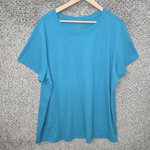 Torrid Top Womens 3 US Plus 3X Blue Scoop Neck Classic Fit Short Sleeve ...