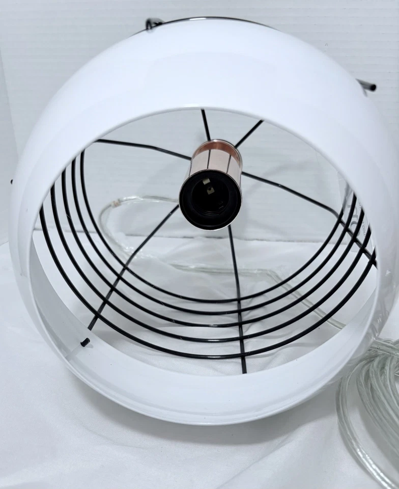 Moderno accesorio de luz colgante jaula de metal de vidrio blanco enchufe de bombilla de oro rosa Foto 4 de 4