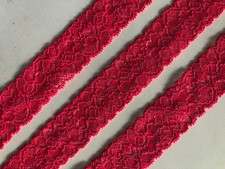 5/1 Meter Elegante Lace Trims Red Elastic 2.8cm Width Tip NM Nr