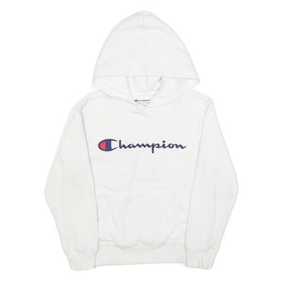 CHAMPION Damen Hoodie weiß S klassischer Logo Pullover Kapuzenpullover