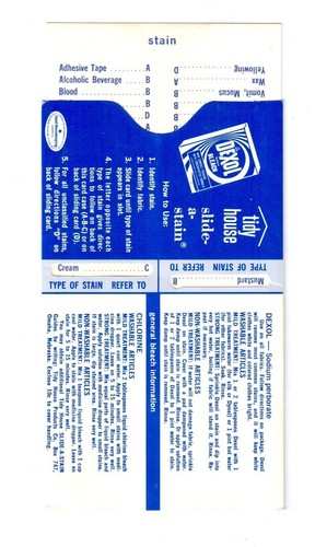 Dexol Safety Bleach Directions Removing Stains Tidy House Slide a Stain (2 card) - Picture 3 of 4