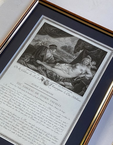Filippo II e la sua maîtres, origine. Incisione su rame 1786 secondo del TIZIANO - Imagen 4 de 12