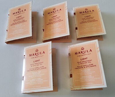 Lot Of 5-Marula Pure Beauty Oil Light Hair Treatment & Styling Oil 1ml/.03fl Oz
