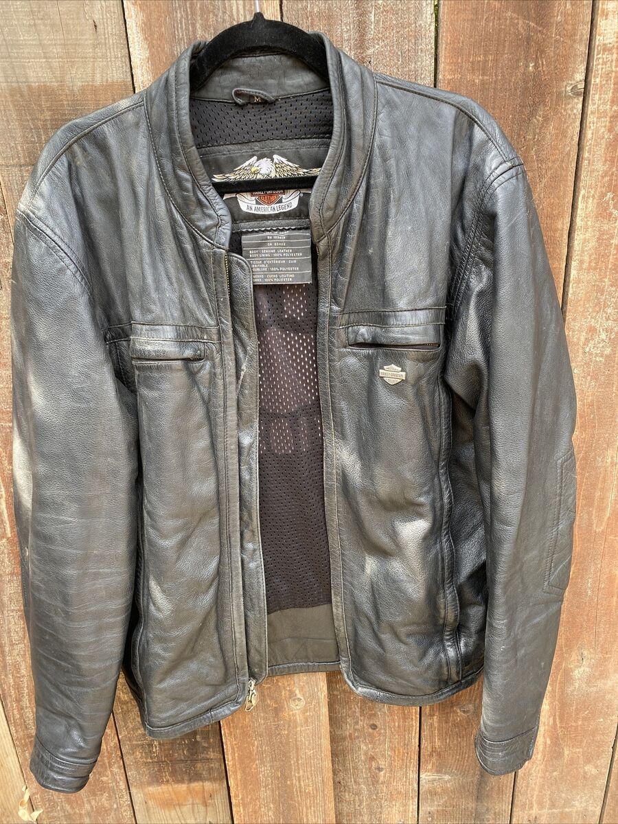Harley Davidson RN 103819 CA 03402 Black Leather Jacket Mens Harley Davidson RN 103819 CA 03402 Black Leather Jacket Mens
