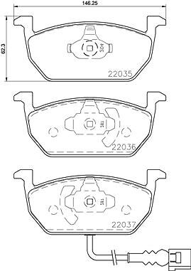 Brembo P 85 137X Bremsbelagsatz, Scheibenbremse FüR Audi Seat Skoda VW-image