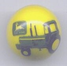 JohnDeere New Tractor 1" Yellow Glass Logo Marble