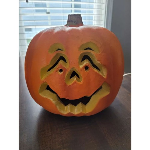 Light Up Kmart Vintage Jack-O-Lantern Material de espuma dura probado/funciona-8"x9" - Imagen 2 de 8
